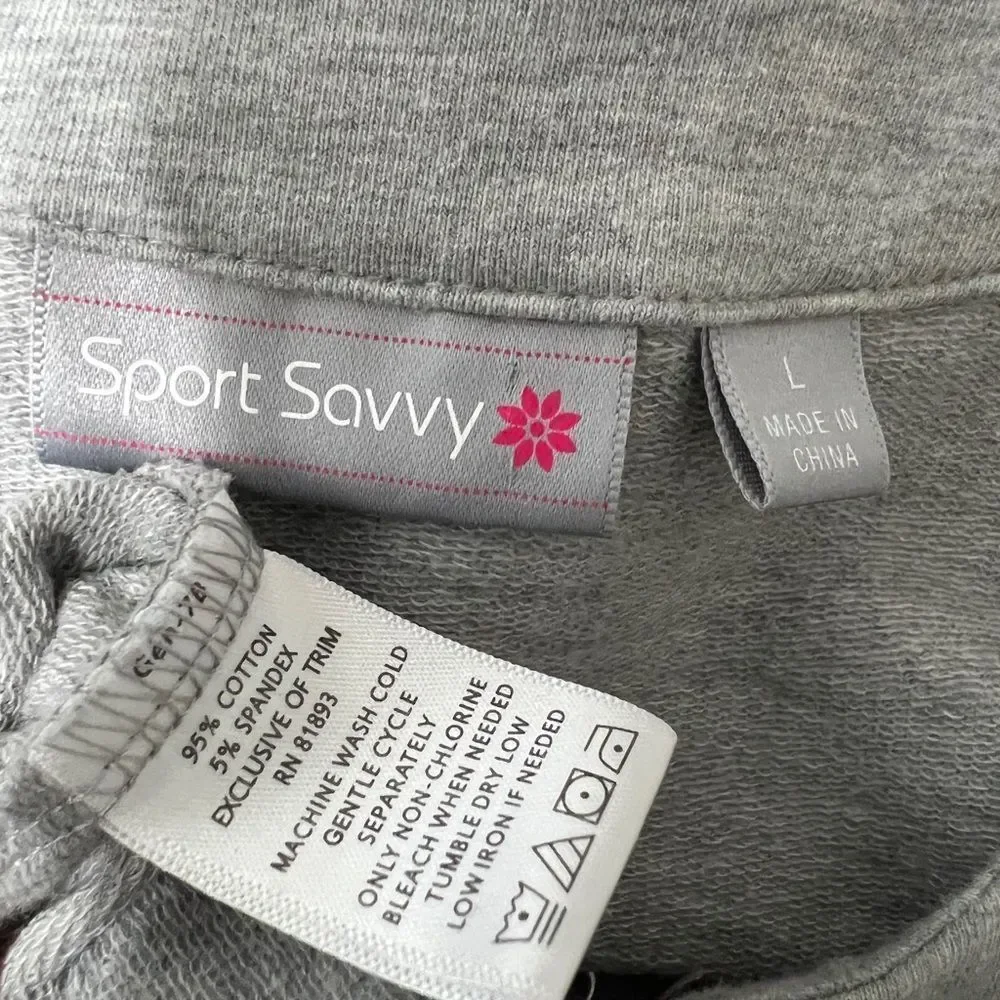 Sport Savvy Women's Light Gray Knit Utility Jacket - Picture 5 of 5